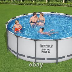 Bestway Steel Pro MAX 14'x48 Round Above Ground Swimming Pool with Pump & Cover