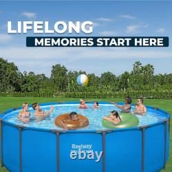 Bestway Steel Pro MAX 15' x 48 Round Above Ground Swimming Pool for Backyard
