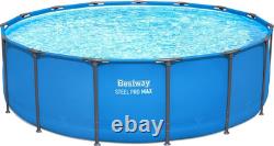 Bestway Steel Pro MAX 15' x 48 Round Above Ground Swimming Pool for Backyard