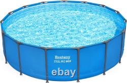 Bestway Steel Pro MAX 15' x 48 Round Above Ground Swimming Pool for Backyard