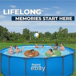 Bestway Steel Pro MAX 15ft x 48in Above Ground Swimming Pool Round Backyard-NEW@