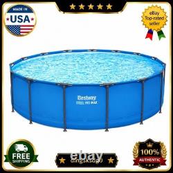 Bestway Steel Pro MAX 15ft x 48in Above Ground Swimming Pool Round Backyard-New