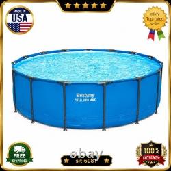 Bestway Steel Pro MAX 15ft x 48in Above Ground Swimming Pool Round Backyard-New