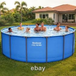 Bestway Steel Pro MAX 15ft x 48in Above Ground Swimming Pool Round Backyard-New