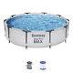 Bestway Steel Pro MAX Round Above Ground Outdoor Swimming Pool with Pump