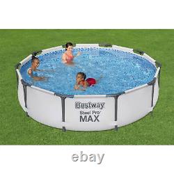 Bestway Steel Pro MAX Round Above Ground Outdoor Swimming Pool with Pump