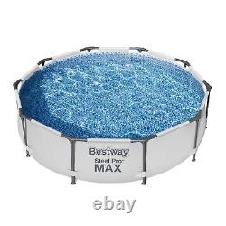 Bestway Steel Pro MAX Round Above Ground Outdoor Swimming Pool with Pump