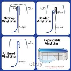 Blue 12x24 ft Oval Pool Liner Standard Gauge, Overlap Design, 48/54 in Depth
