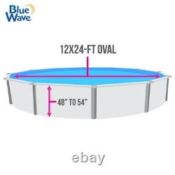 Blue 12x24 ft Oval Pool Liner Standard Gauge, Overlap Design, 48/54 in Depth