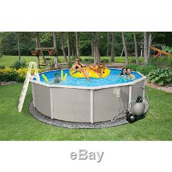 Blue Vinyl Liner Steel Wall Belize 18-ft x 18-ft x 52-in Round Above-Ground Pool