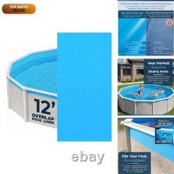 Blue Wave 12 Ft Round Overlap Pool Liner For Above Ground Pools, Blue NL321-20
