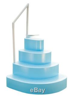 Blue Wave Blue Wedding Cake Steps for Above Ground Swimming Pools with Liner Pad