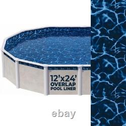 Blue Wave Evening Bay 12-ft x 24-ft Oval Overlap 12-FT X 24-FT Blue Wave Evening Bay 12-ft x 24-ft Oval Overlap 12-FT X 24-FT
