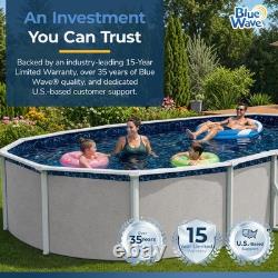 Blue Wave Evening Bay 12-ft x 24-ft Oval Overlap 12-FT X 24-FT