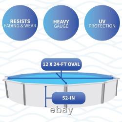 Blue Wave Pebble Cover 12-ft x 24-ft Oval Pool Liner for Above-Ground Steel W