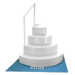 Blue Wave Wedding Cake Above Ground Pool Step with Liner Pad White