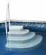Blue Wave Wedding Cake Step W Liner Pad Above Ground Pool Ladder Steps White
