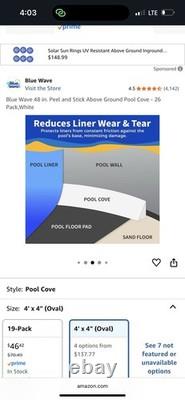 Bluewave 48-In Peel And Stick Above Ground Pool Cove Pack Of 24 White