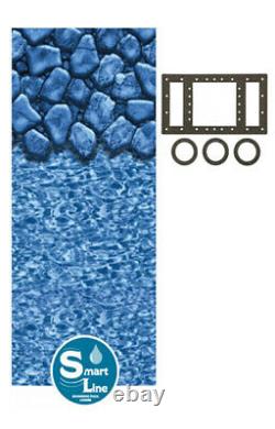 Boulder Swirl Rectangular 4' Flat Bottom Beaded Liner for Fanta-SeaT Pools