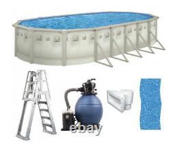 Brazil 12' x 24' x 52 Oval Above Ground Swimming Pool Premium Package