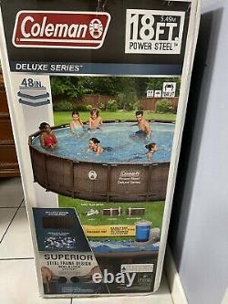 COLEMAN Power Steel Frame 18ft x 48in Round Above Ground Pool Set 18'x48
