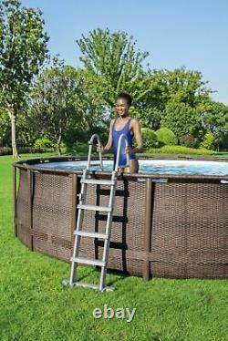 Coleman 18' W x 48 D Steel Frame Complete Set Swimming Pool + Ladder/Pump/Cover