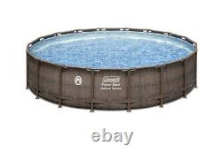 Coleman 18 ft x 48 in Power Steel Round Above Ground Pool Set Easy Setup