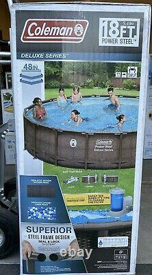 Coleman 18 x 48 Steel Frame Deluxe Round Above Ground Pool FLORIDA PICKUP