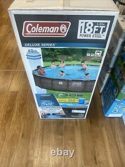 Coleman 18ft x 48 Power Steel Deluxe Series Above Gnd Pool Local Pickup Only