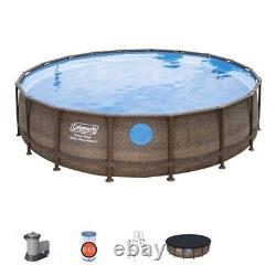 Coleman 18ft x 48in Power Steel Above Ground Swimming Pool Set