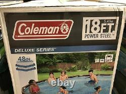 Coleman 18ft x 48in Power Steel Deluxe Above Ground Swimming Pool FREE Pickup OH