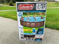 Coleman 18ft x 48in Power Steel Deluxe Above Ground Swimming Pool Ships Fast