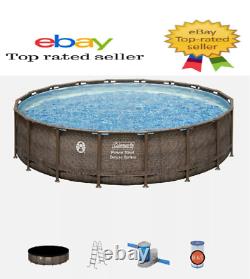 Coleman 18ft x 48in Power Steel Deluxe Above Ground Swimming Pool Ships Fast