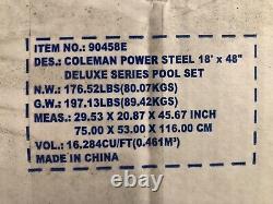 Coleman 18ft x 48in Power Steel Deluxe Pool (Free Shipping) READ DESCRIPTION