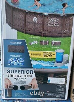 Coleman 18ft x 48in Power Steel Deluxe Series Above Ground Swimming Pool