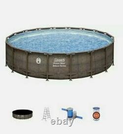 Coleman 18ft x 48in Power Steel Deluxe Series Above Ground Swimming Pool