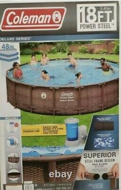 Coleman 18ft x 48in Power Steel Deluxe Series Above Ground Swimming Pool pickup