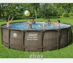 Coleman 18ft x48in Power Steel Deluxe Series Above Ground Swimming Pool