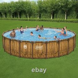 Coleman Power Steel 22 ft. X 52 in. Round Metal Frame Above Ground Pool Set