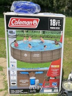Coleman Power Steel Deluxe Above Ground Swimming Pool 18ft x 48in