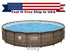 Coleman Power Steel Deluxe Above Ground Swimming Pool 18ft x 48in Fast Ship USA