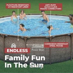 Coleman Power Steel Deluxe Above Ground Swimming Pool 18ft x 48in Fast Ship USA