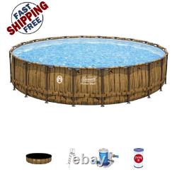 Coleman Power Steel Frame 22' X 52 Round Above Ground Pool Set With Cover Pump