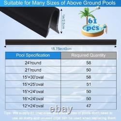 Coping Strips for Overlap Above Ground Pool Liners Swimming Plastic Qty 61 15.74