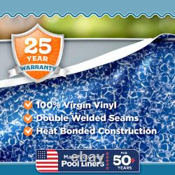 Crystal 25 Gauge Overlap 48/52 Wall Height Above Ground Swimming Pool Liner