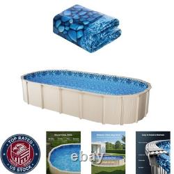 Cushioned 12 x 24 ft Overlap Pool Liner for 48-54 Inch Walls Durable & Stylish
