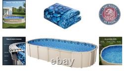 Cushioned 12 x 24 ft Overlap Pool Liner for 48-54 Inch Walls Durable & Stylish