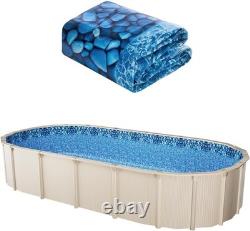 Cushioned 12 x 24 ft Overlap Pool Liner for 48-54 Inch Walls Durable & Stylish