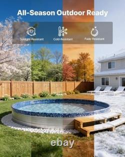 Durable 10 ft Heavy Vinyl Pool Liner for Above-Ground Pools Wrinkle-Free Fit