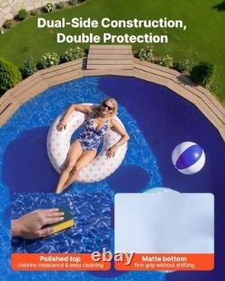 Durable 10 ft Heavy Vinyl Pool Liner for Above-Ground Pools Wrinkle-Free Fit